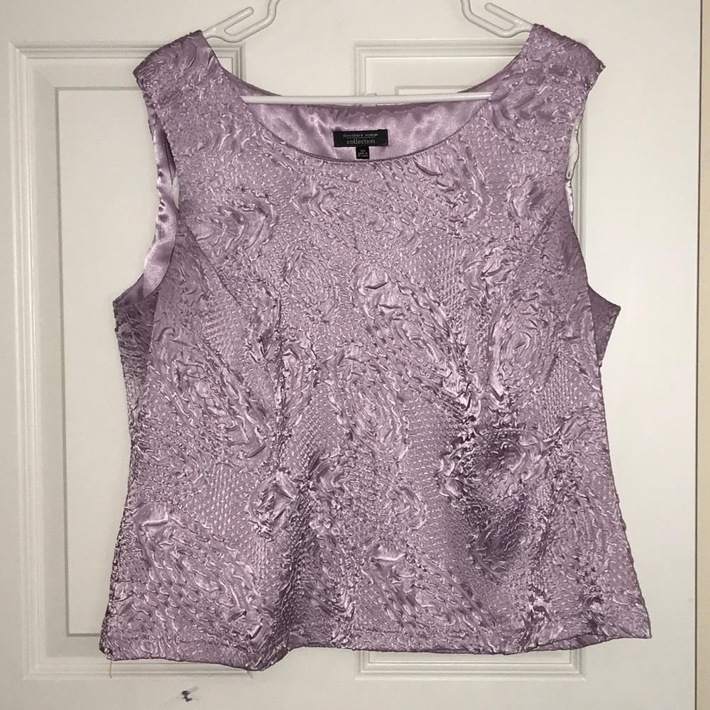 Textured shiny lavender blouse and skirt set